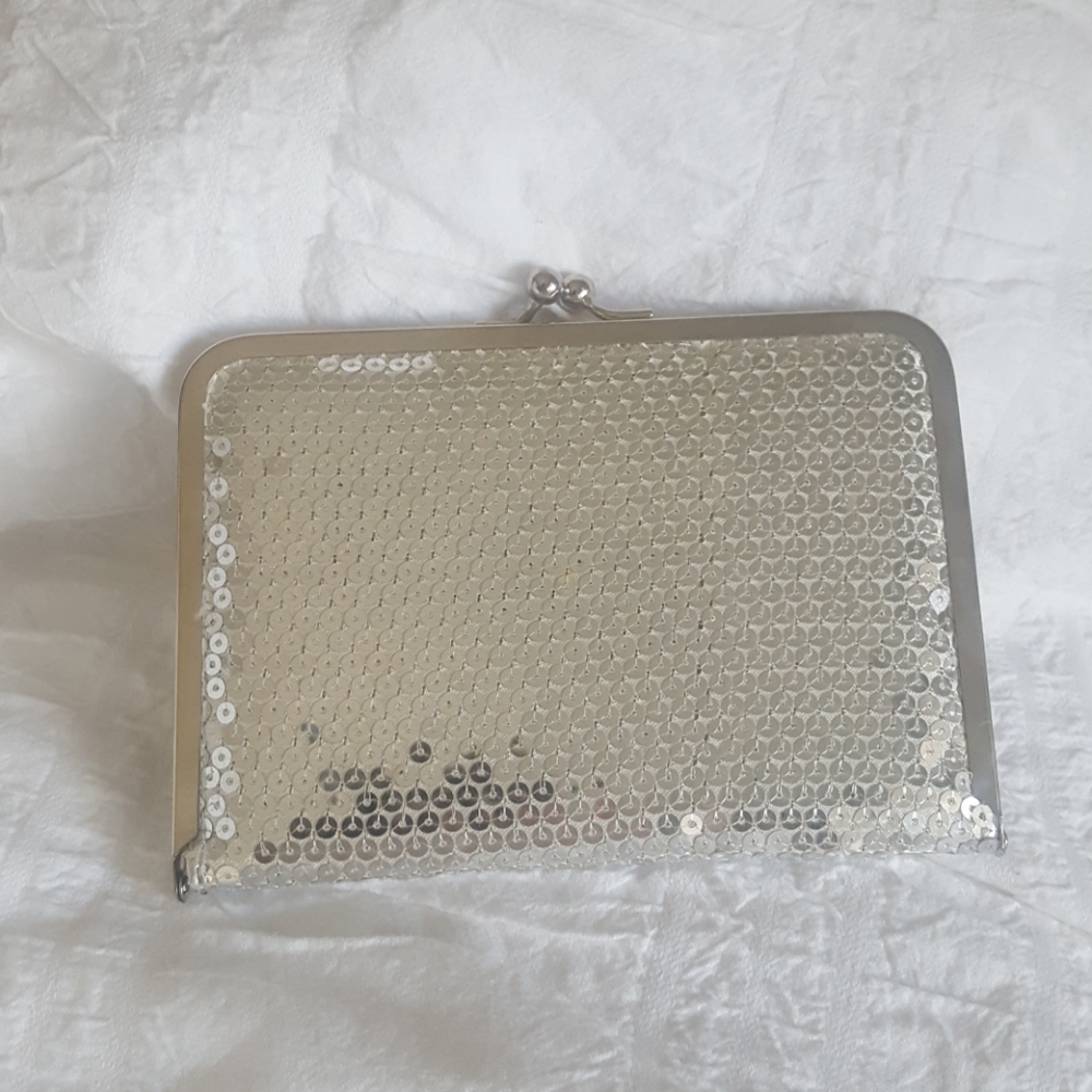 Sequin Silver Vintage Clutch